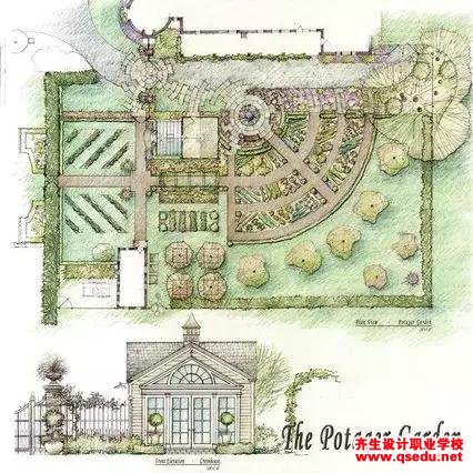 庭院设计-45度对角线手法设计花园，花园变大了