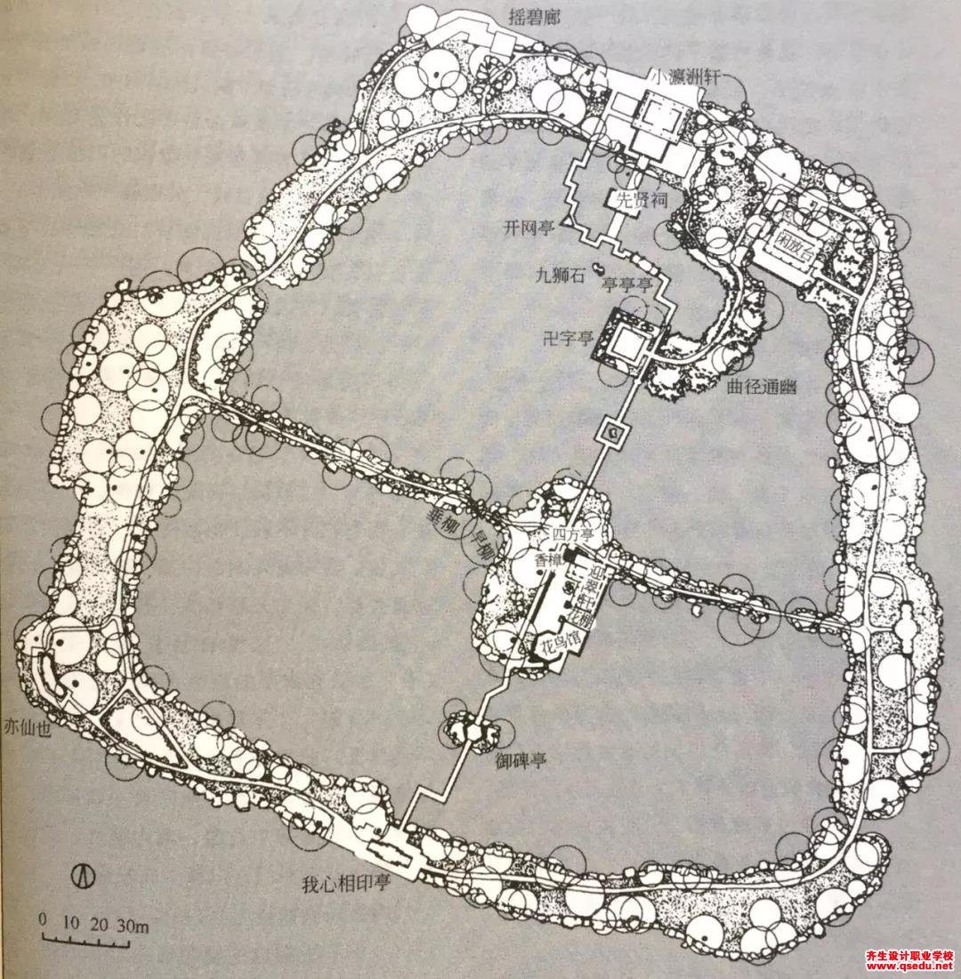 杭州地区经典园林平面图（三潭映月、曲院风荷、虎跑等）