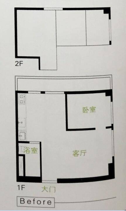 狭小夹层空间设计案例（十）：3.6m挑高两室两厅设计