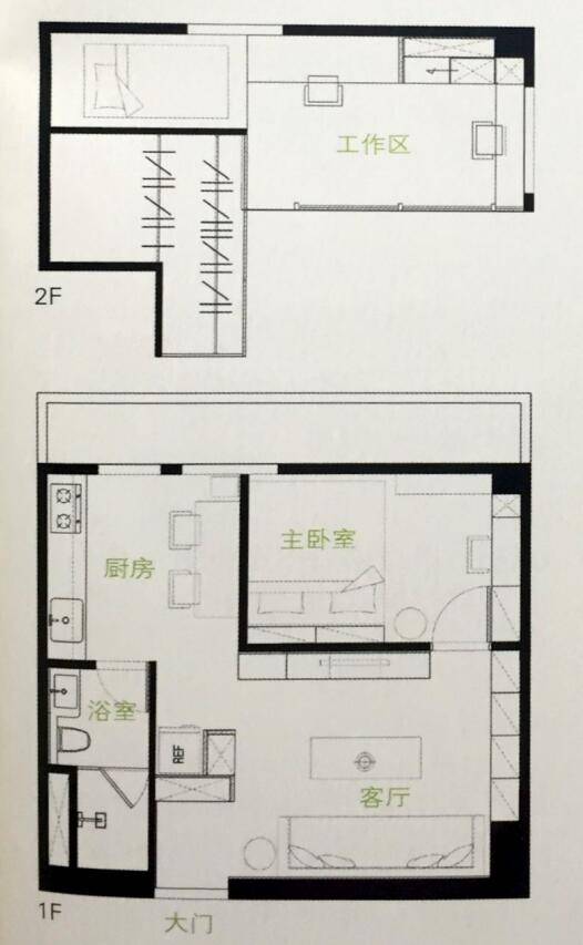 狭小夹层空间设计案例（十）：3.6m挑高两室两厅设计