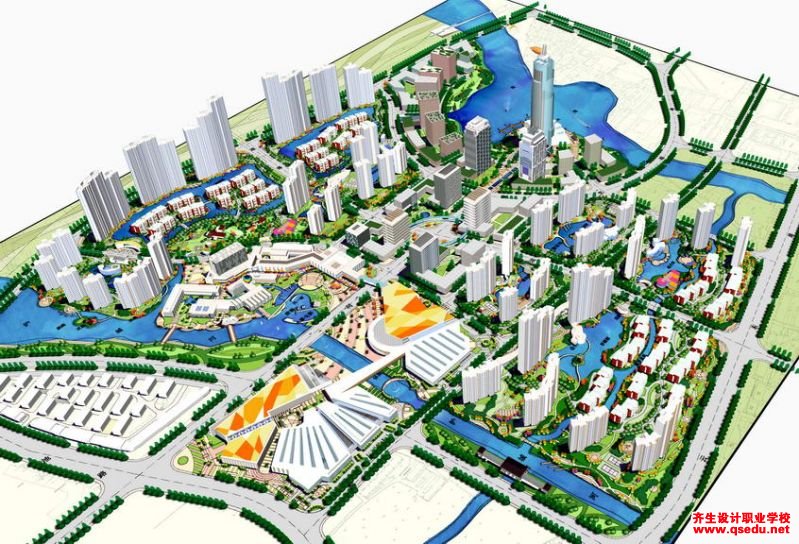 草图大师（SU）城市规划、多层高层建筑模型下载