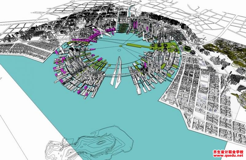 草图大师（SU）模型下载，深圳前海城市规划模型
