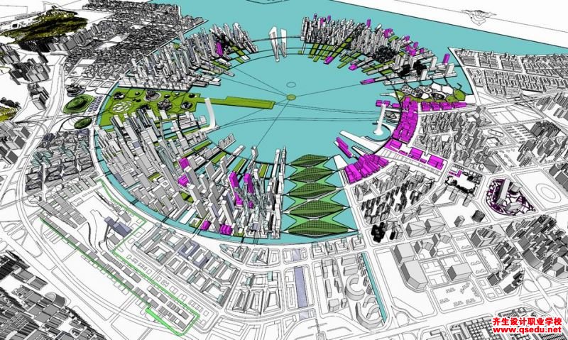 草图大师（SU）模型下载，深圳前海城市规划模型
