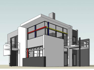 草图大师（SU）现代风格两层独栋别墅模型下载