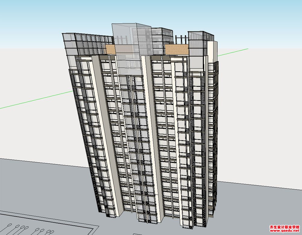 草图大师（SU）住宅小高层建筑模型下载