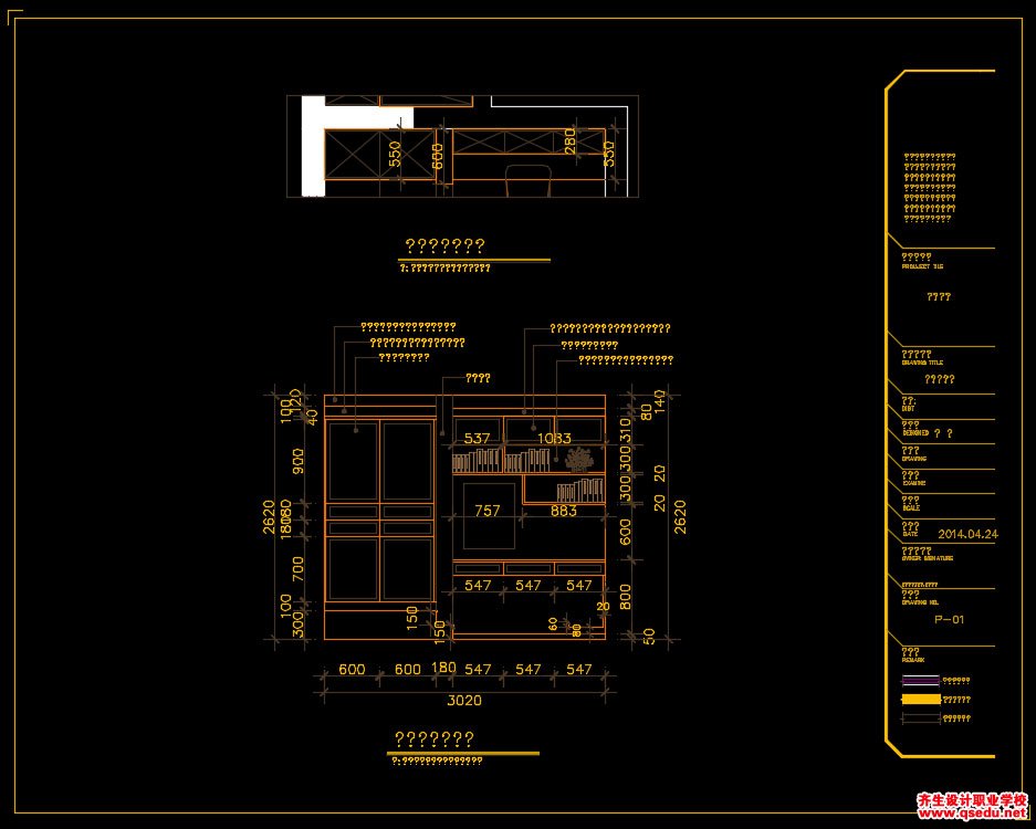家装CAD图纸[21],地中海风格3室2厅CAD施工图全套附效果图