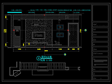 家装CAD图纸[73],现代风格3室CAD施工图全套免费下载