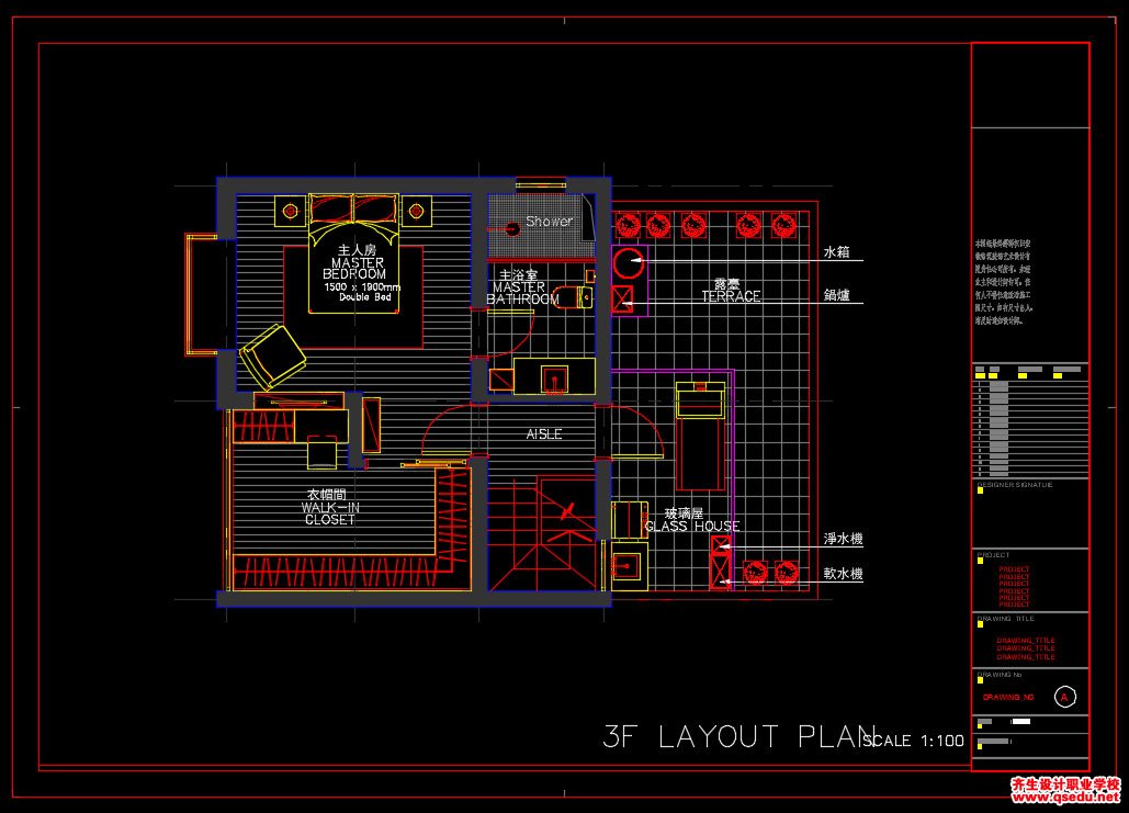 家装CAD图纸[100],美式风格别墅设计CAD施工图全套下载