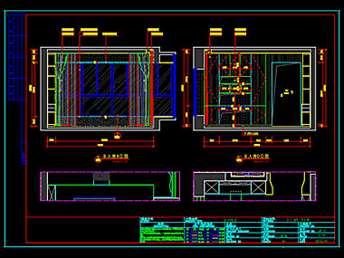 家装CAD图纸[142],现代风格4室2厅CAD施工图全套